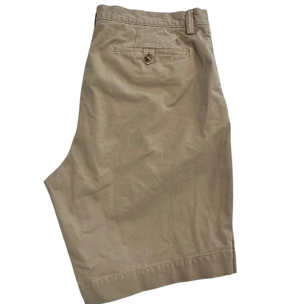 Polo Ralph Lauren Men's 35 Khaki Tan Stretch Straight Fit Chino Shorts 8